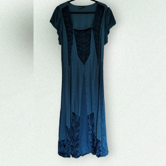*SOLD* The Pyramid Collection Blue Maxi Dress Boho Embroidered 2X - Picture 2 of 14